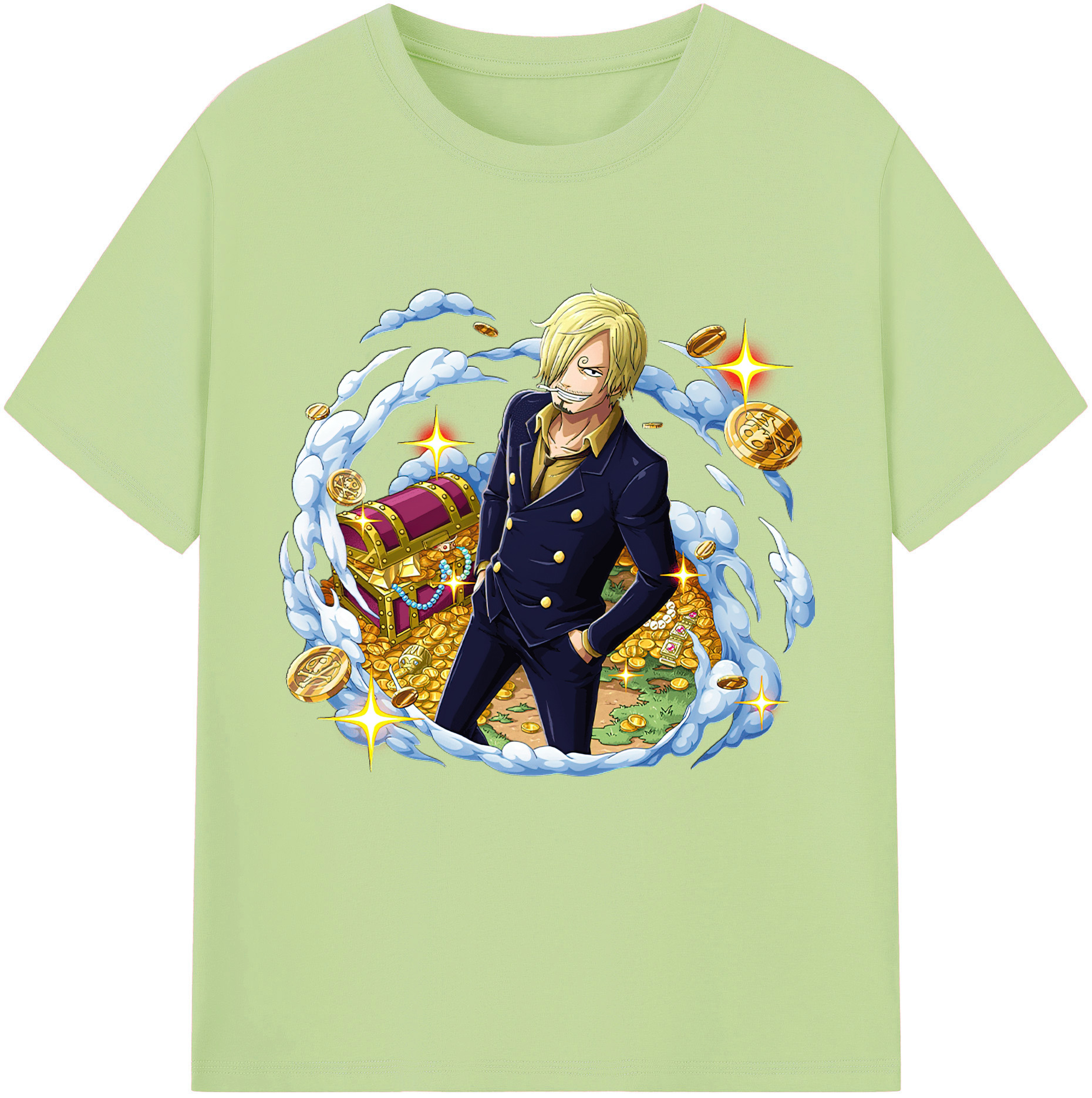 ワンピース サンジ ONE PIECE Sanji 綿100％半袖Tシャツ（フロントプリント）